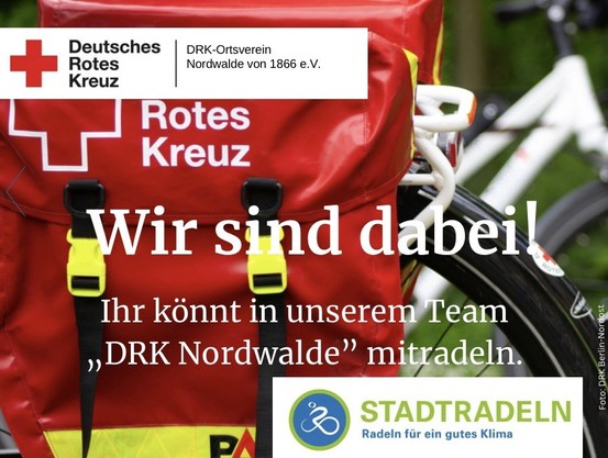 Werbung für das Mitradeln im Team „DRK Nordwalde“ beim Stadtradeln 2024